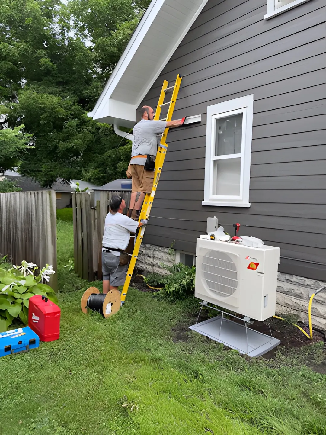A&E technician performing seasonal maintenance